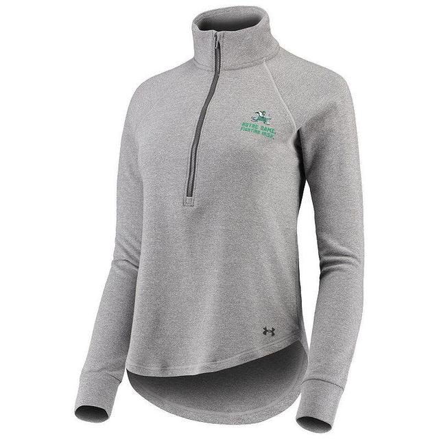 Womens Under Armour Charcoal Notre Dame Fighting Irish Performance Tri-Blend Fleece 1/2-zip Jacket Product Image