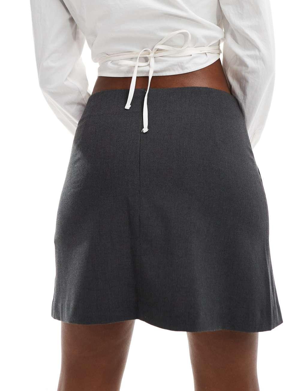 ASOS DESIGN tailored pocket detail mini skirt Product Image