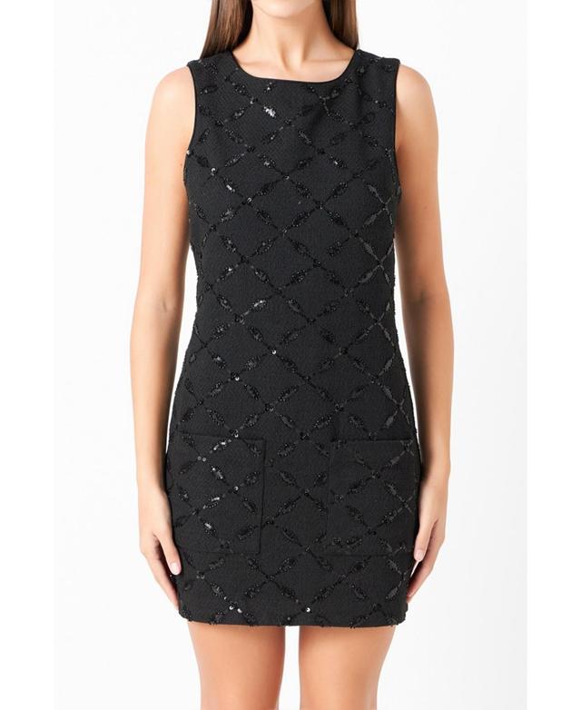 Womens Tweed Sleeveless Mini Dress Product Image