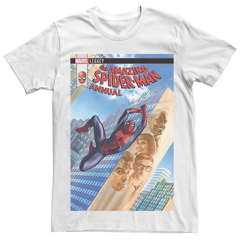 Mens Marvels Amazing Spider-Man City Comic Cover Tee White Product Image