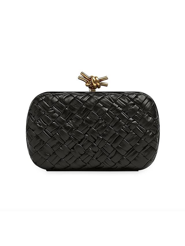 Womens Pliss Knot Leather Clutch Product Image