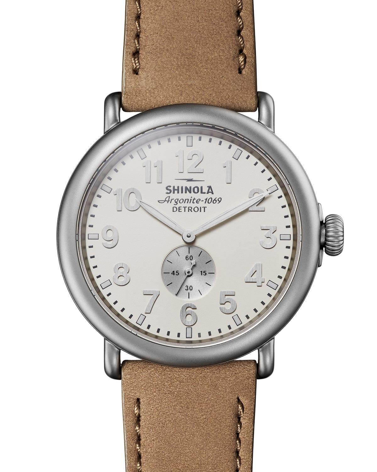 Mens The Runwell Three Hand Date Stainless Steel & Leather-Strap Watch Product Image