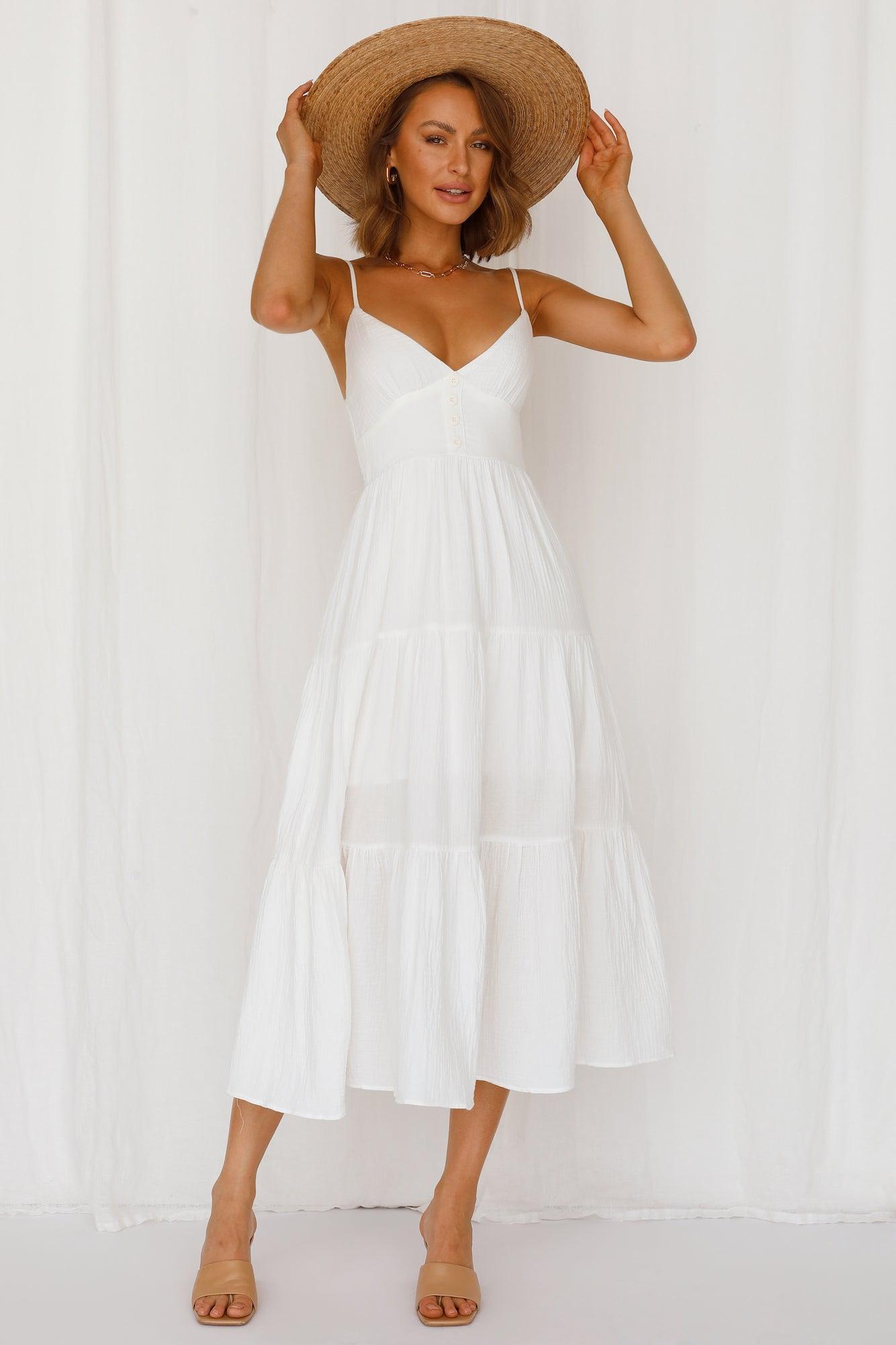 Vintage Queen Maxi Dress White Product Image