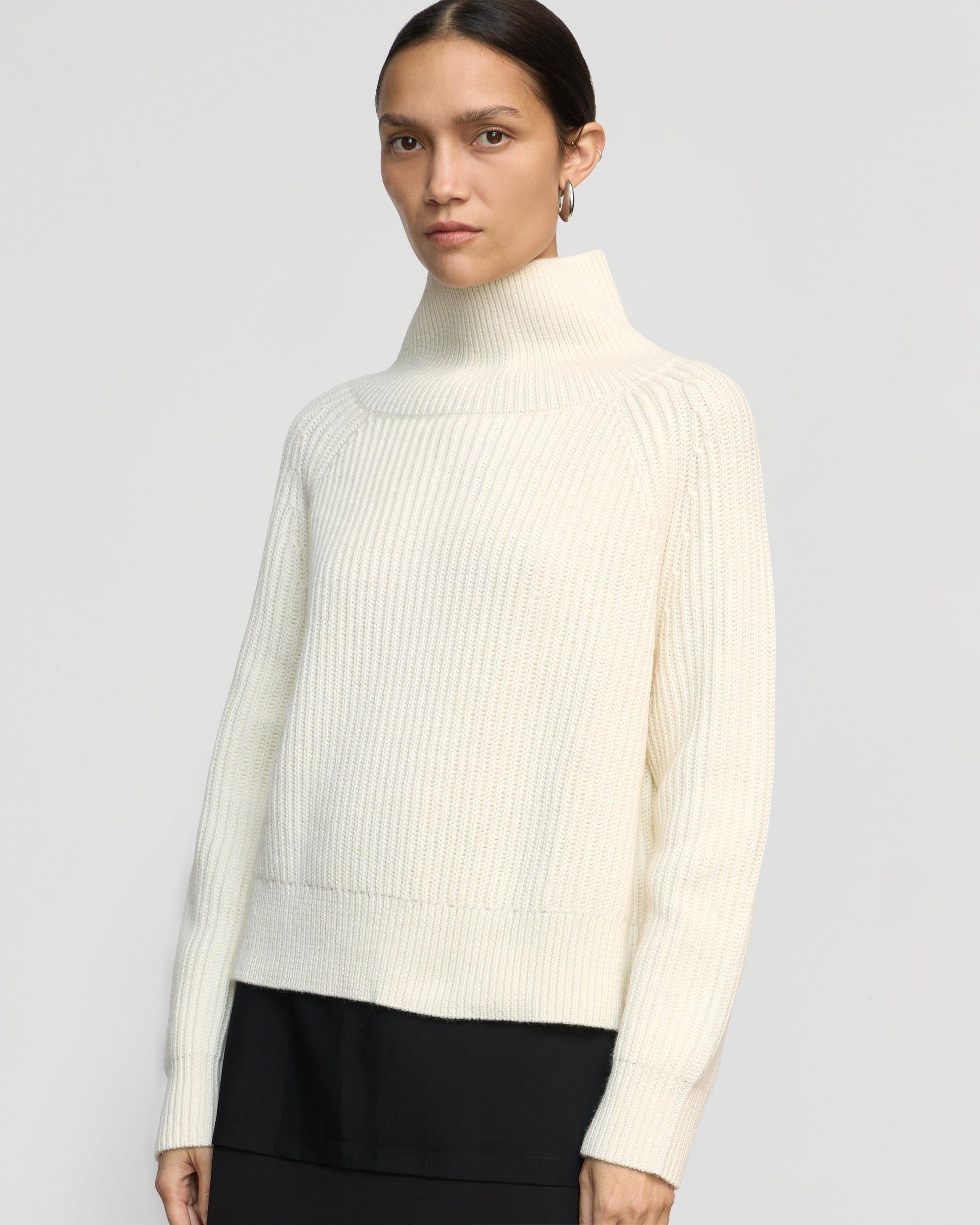 Hadeel Organic Cotton-Wool Mock-Neck Sweater Product Image