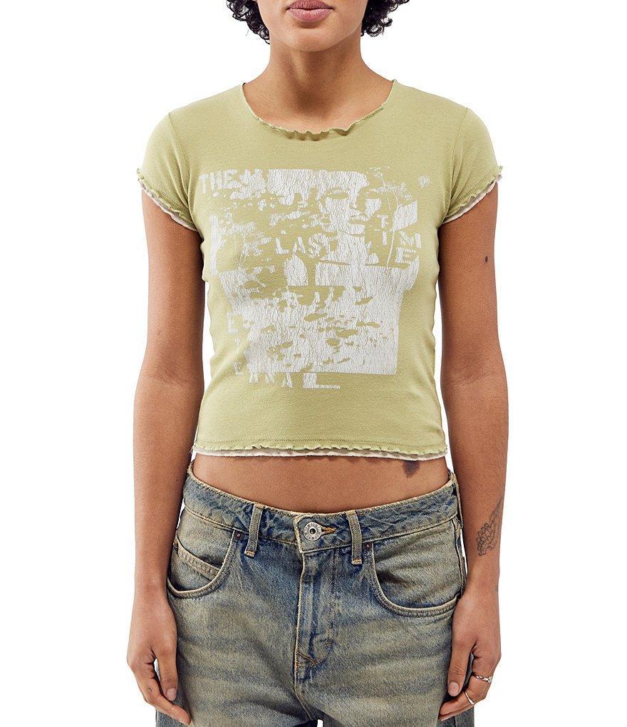 BDG Urban Outfitters Last Time Frill Edge Cropped Graphic T-Shirt Product Image