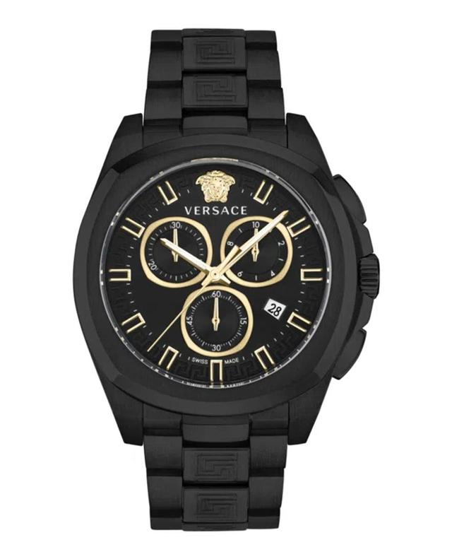 VERSACE Geo Chrono Bracelet Watch In Black Product Image