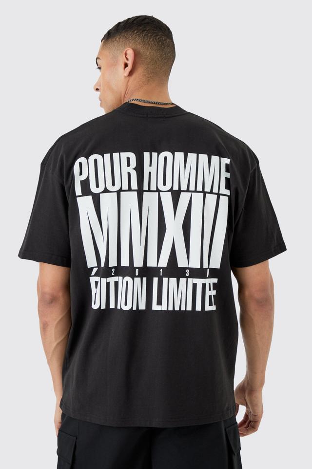 Oversized Pour Homme Graphic T-shirt | boohooMAN USA Product Image