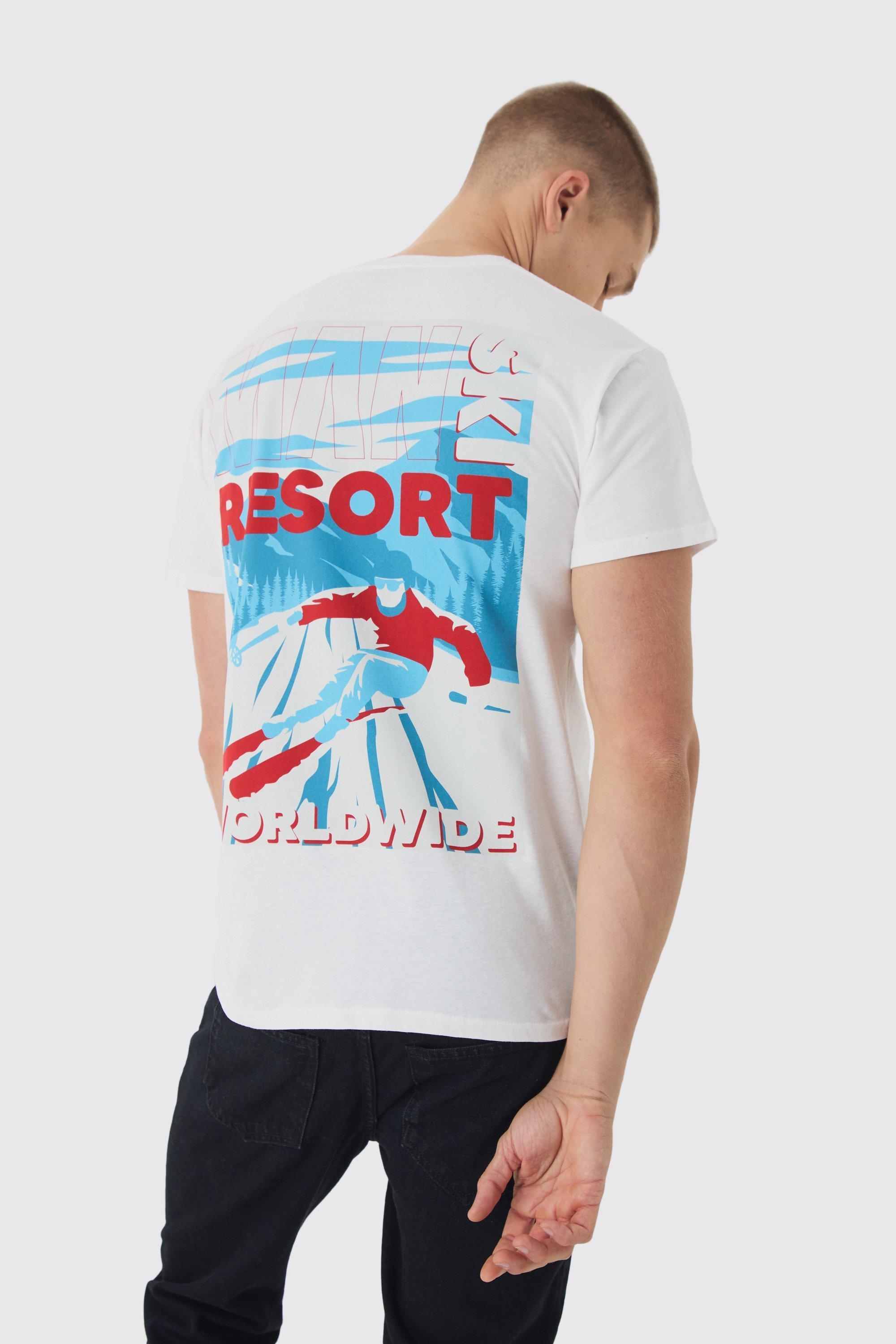 Man Ski Resort Print T-Shirt | boohooMAN USA Product Image