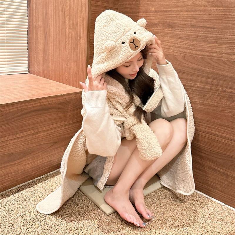 Ear Hooded Fleece Cape Product Image