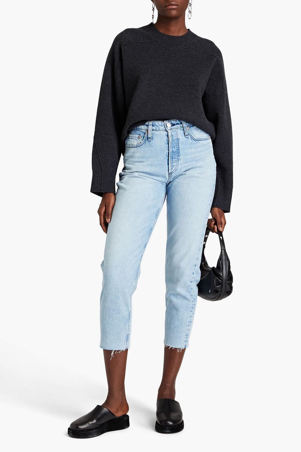 Alissa Cropped High-rise Tapered Jeans In Light Denim Product Image