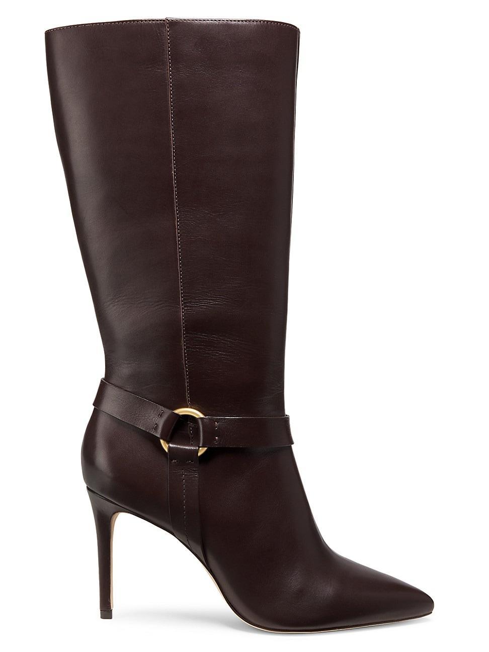 Womens 90MM Ring-Detailed Stiletto Leather Boots Product Image