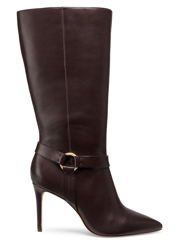 Womens 90MM Ring-Detailed Stiletto Leather Boots Product Image