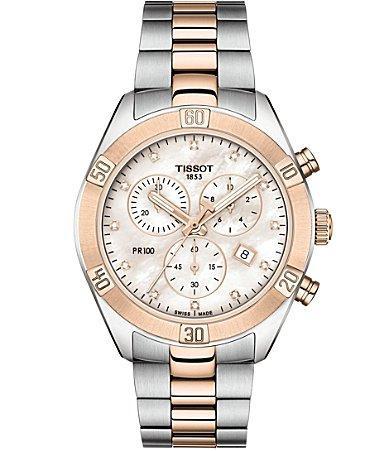 Tissot PR 100 Sport Chic Colorblock Chronograph Watch - Two Product Image