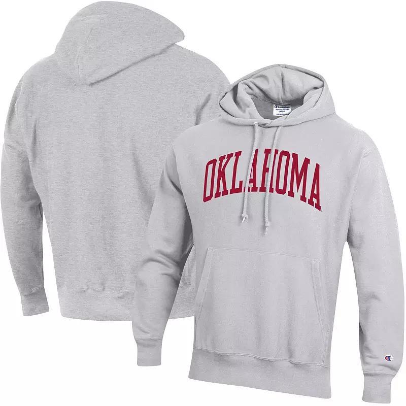 Mens Champion Heathered Gray Oklahoma Sooners Team Arch Reverse Weave Pullover Hoodie Product Image