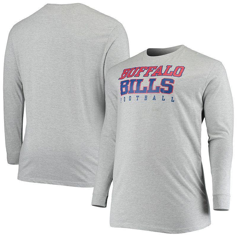 Mens Fanatics Branded Heathered Gray Buffalo Bills Big & Tall Practice Long Sleeve T-Shirt Grey Product Image