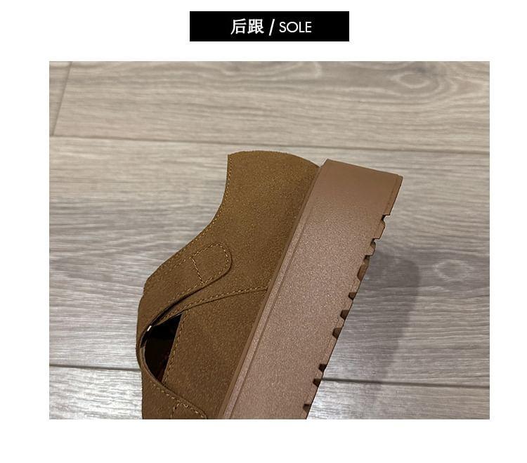 Platform Cross Strap Plain Buckled Mary Jane Shoes Product Image