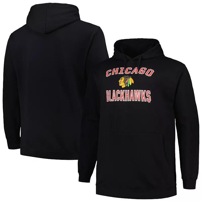 Mens Profile Chicago hawks Big & Tall Arch Over Logo Pullover Hoodie Product Image