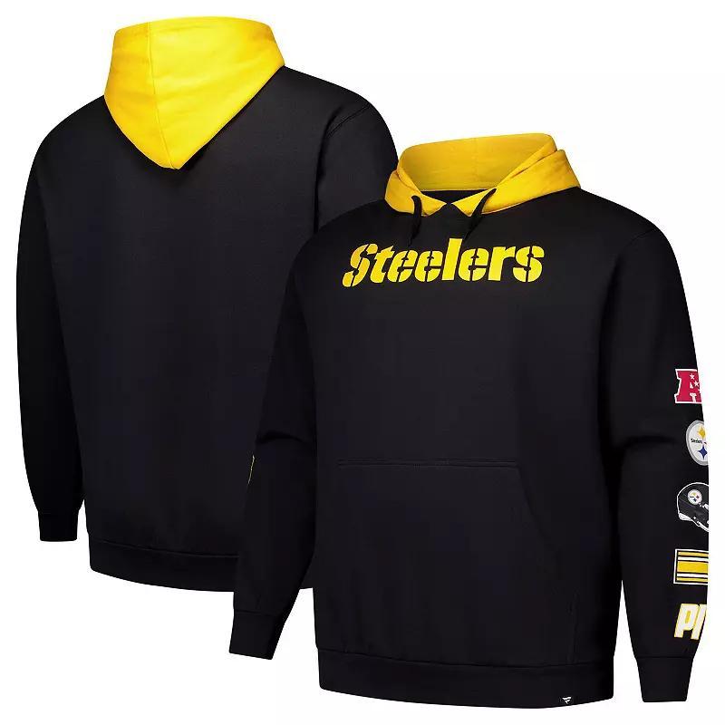 Mens Fanatics Pittsburgh Steelers Big & Tall Patched Out Pullover Hoodie Product Image