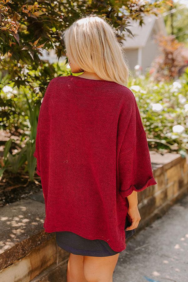 Vineyard Vibes Knit Top in Wine Curves Product Image