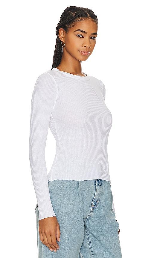 Enza Costa Scalloped Long Sleeve Crew Size M, S, XL, XS. Product Image