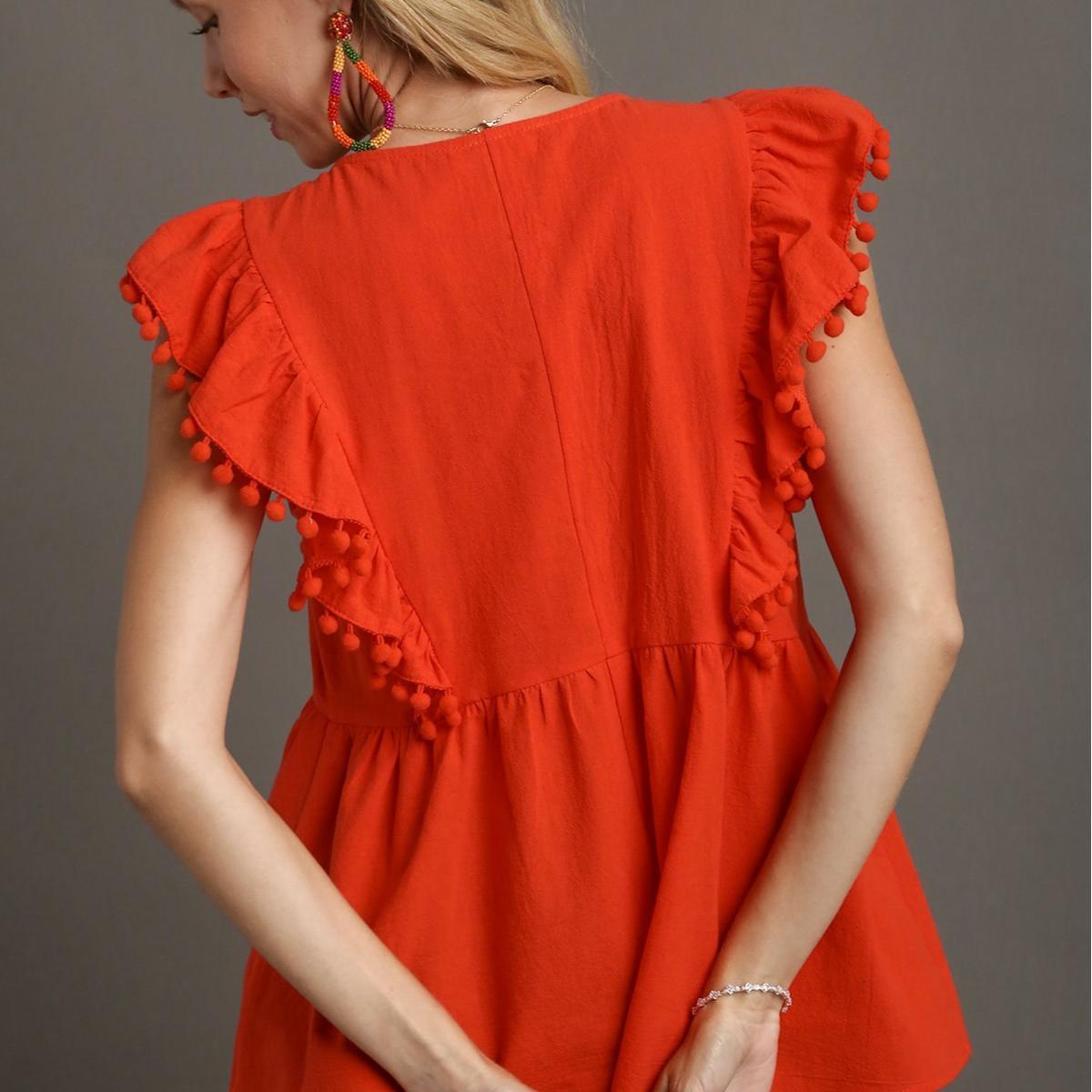 V-Neck Embroidered Top Product Image