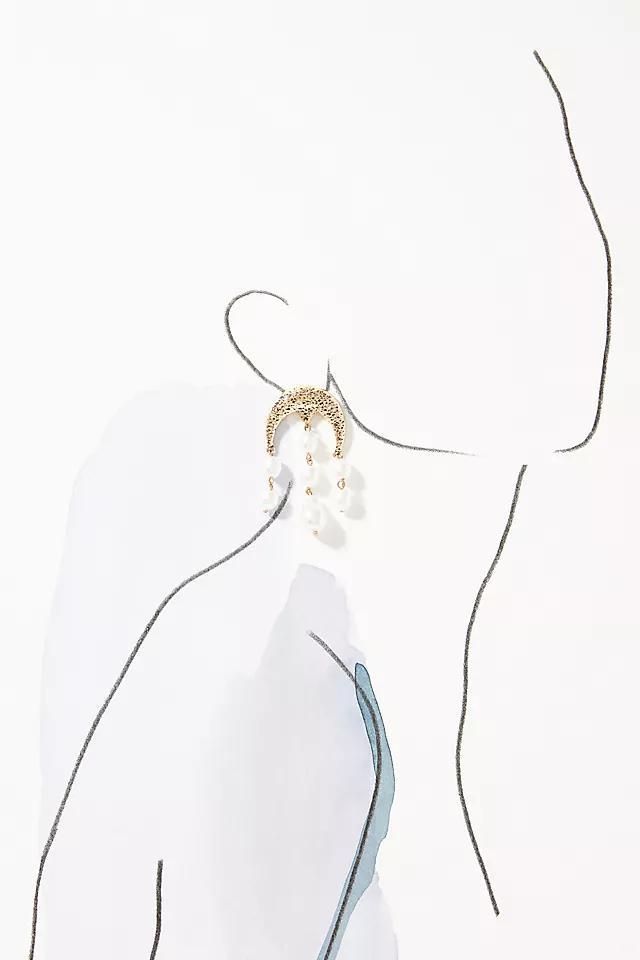 Half-Moon Pearl Drop Earrings Product Image