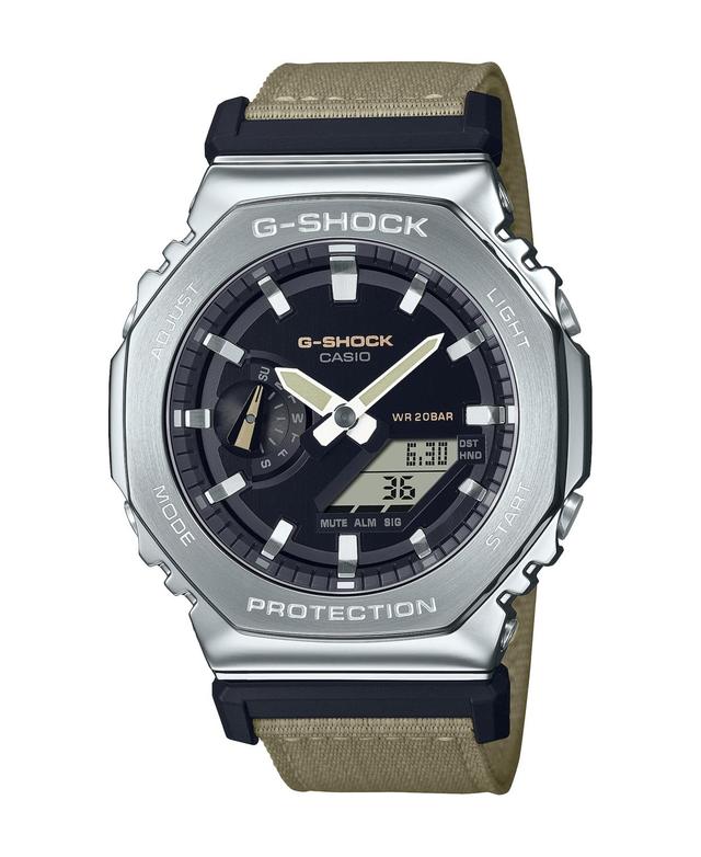 G-Shock Mens Ana-Digi Khaki Fabric Strap Watch Product Image