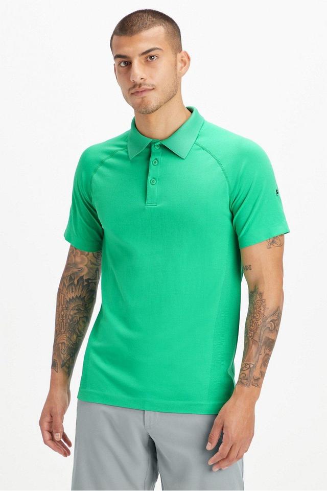 Fabletics Men The Training Day Polo male Essential Green Size XL Product Image