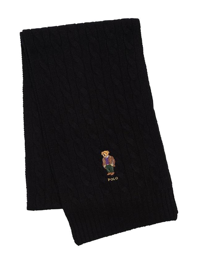 Mens Wool Cable-Knit Scarf Product Image