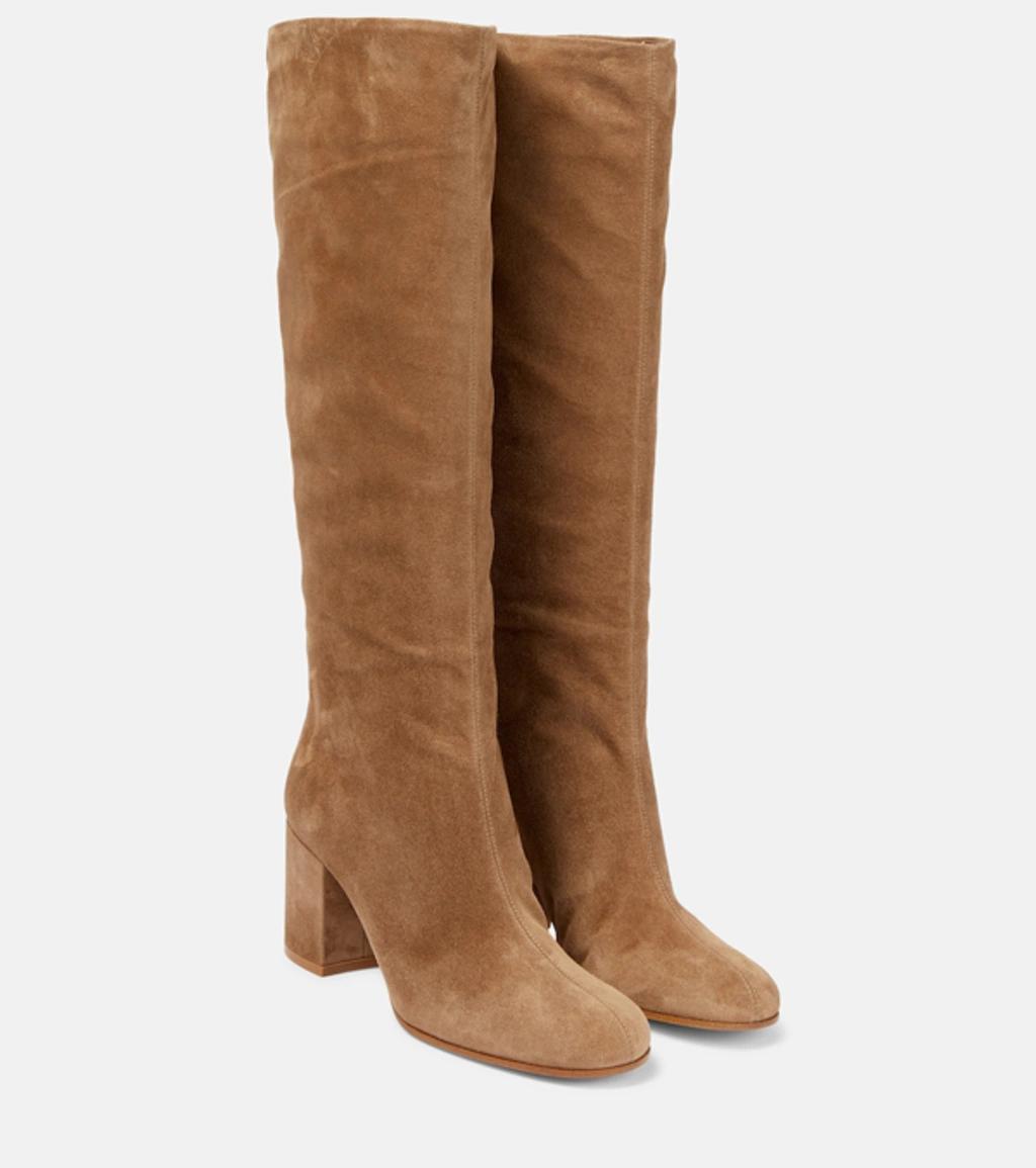 GIANVITO ROSSI Suede Leather Knee-high Boots In Neutrals product image