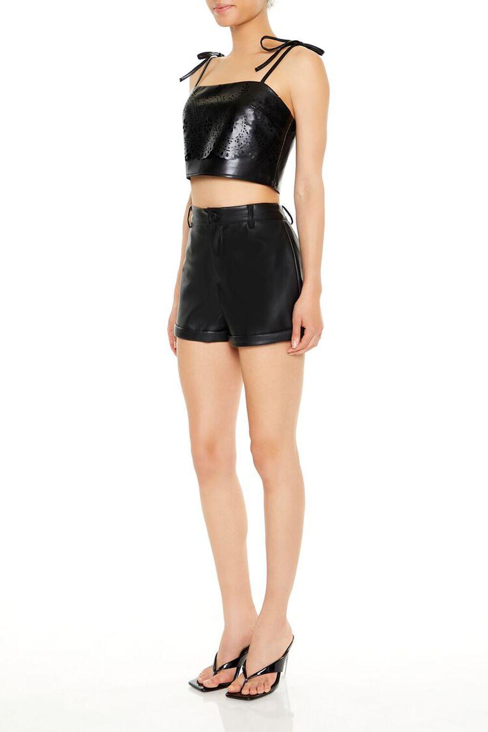 Faux Leather Star Shorts | Forever 21 Product Image