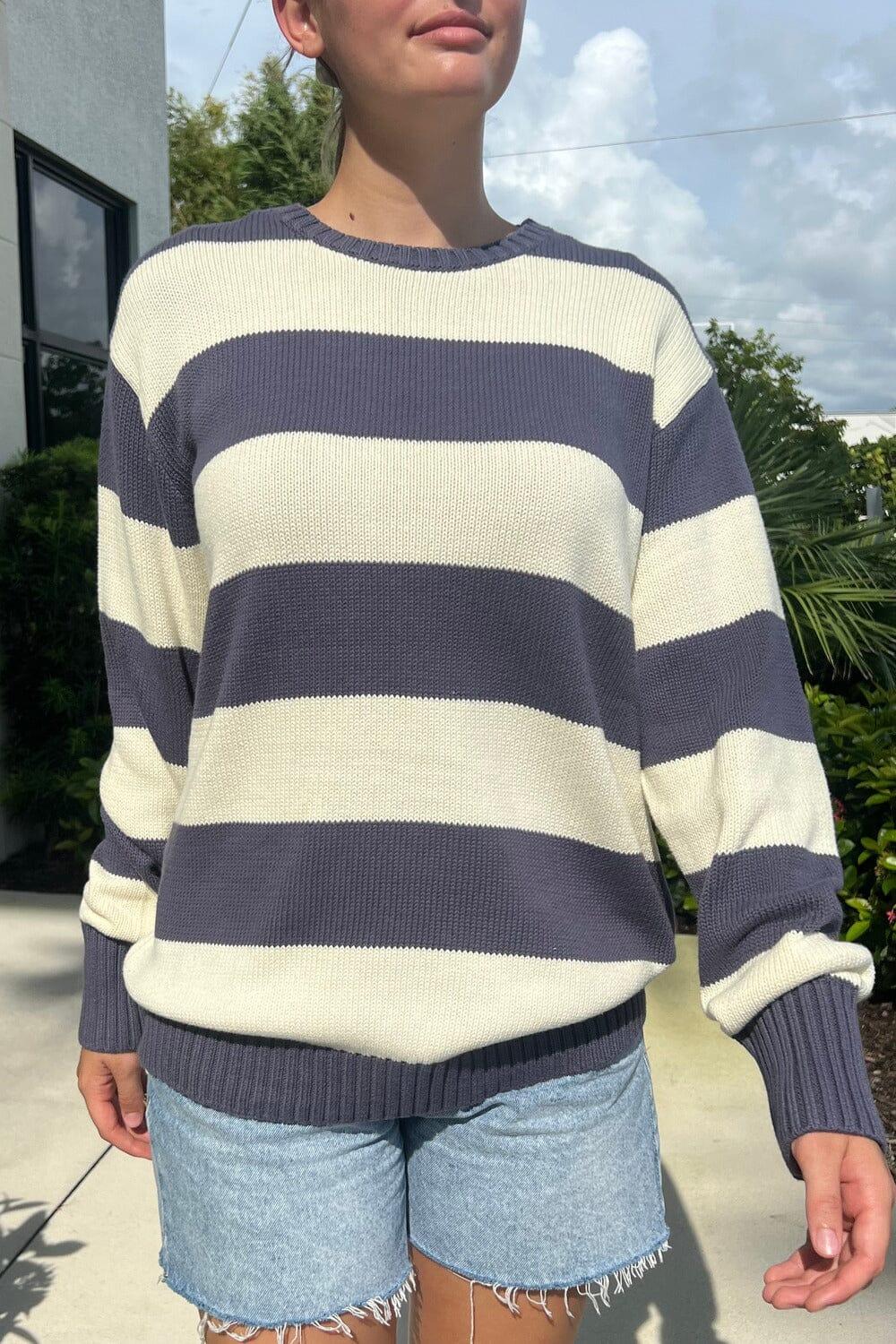 Brianna Cotton Thick Stripe Sweater Product Image