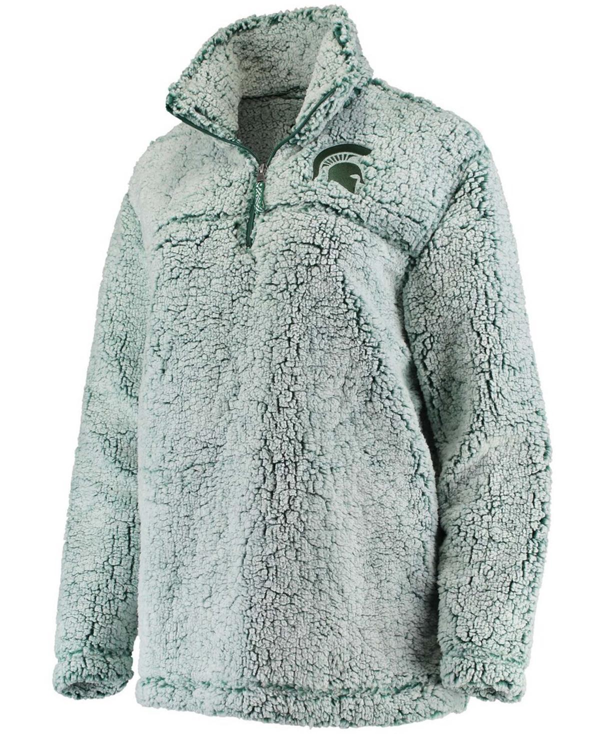 Womens Michigan State Spartans Sherpa Super Soft Quarter Zip Pullover Jacket Product Image