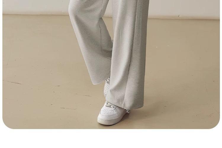 High Waist Plain Straight Leg Sweatpants Product Image