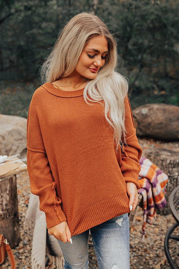 Mind Your Manners Knit Sweater In Cinnamon Product Image