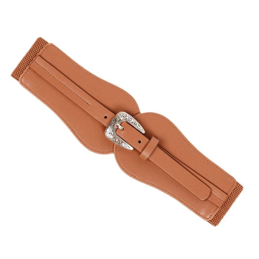 Faux Leather Elastic Cincher Belt Product Image