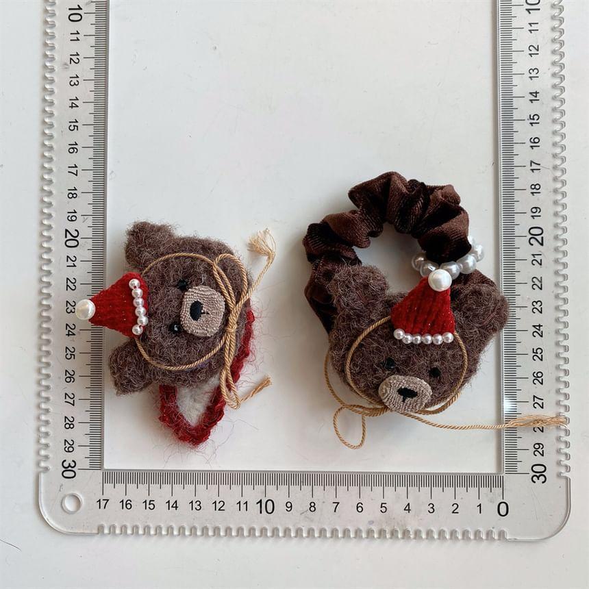 Christmas Bear Scrunchie / Hair Tie / Hair Clip / Hair Claw / Set Product Image