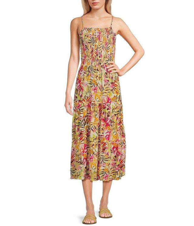 Rip Curl Copacabana Floral Print Smocked Midi Dress Product Image