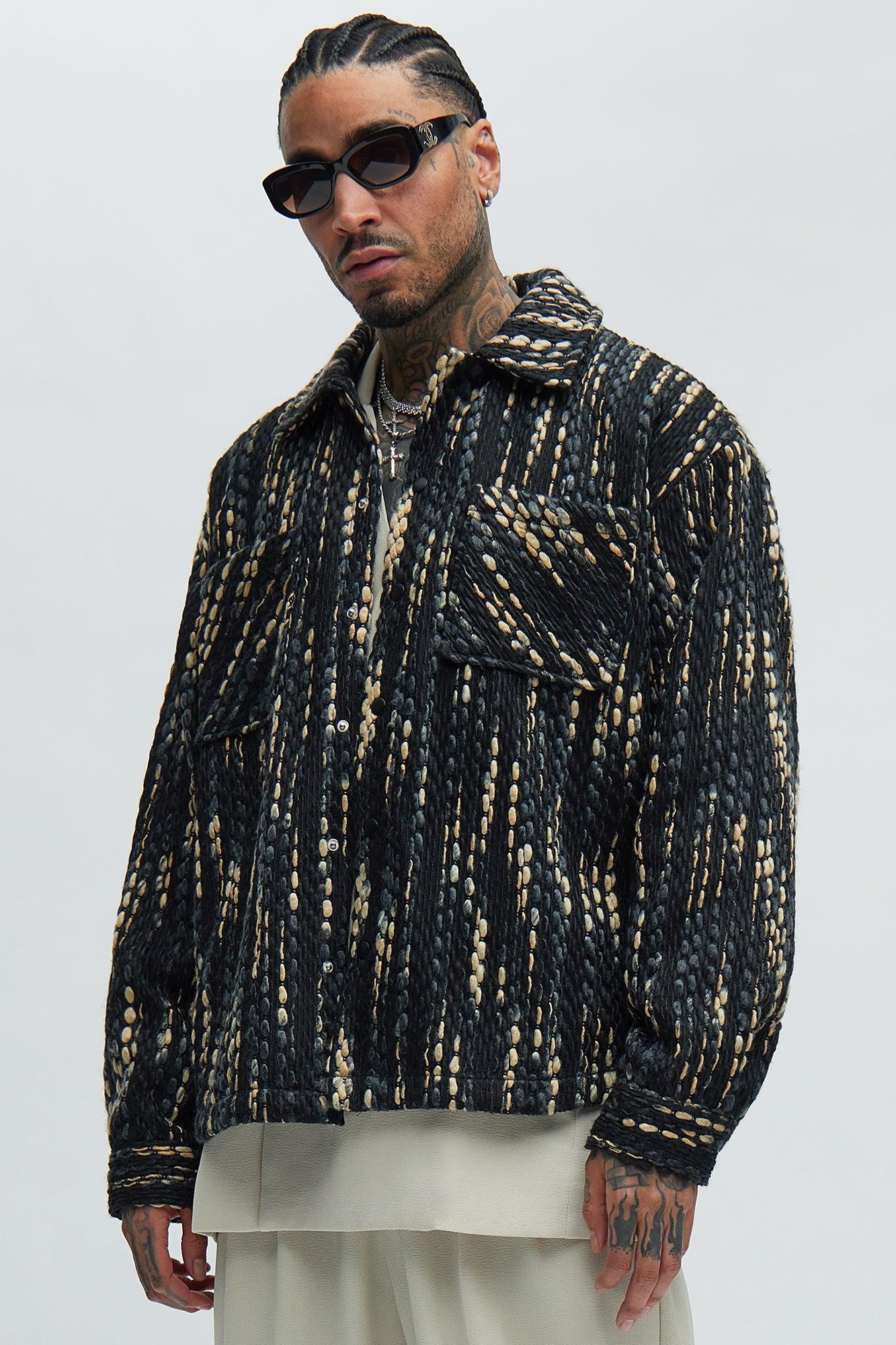 Abacus Textured Shacket - Black/combo Product Image