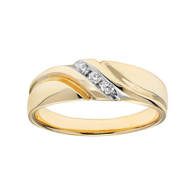 AXL 10k Gold 1/10 Carat T.W. Certified Diamond Mens Wedding Band White Product Image