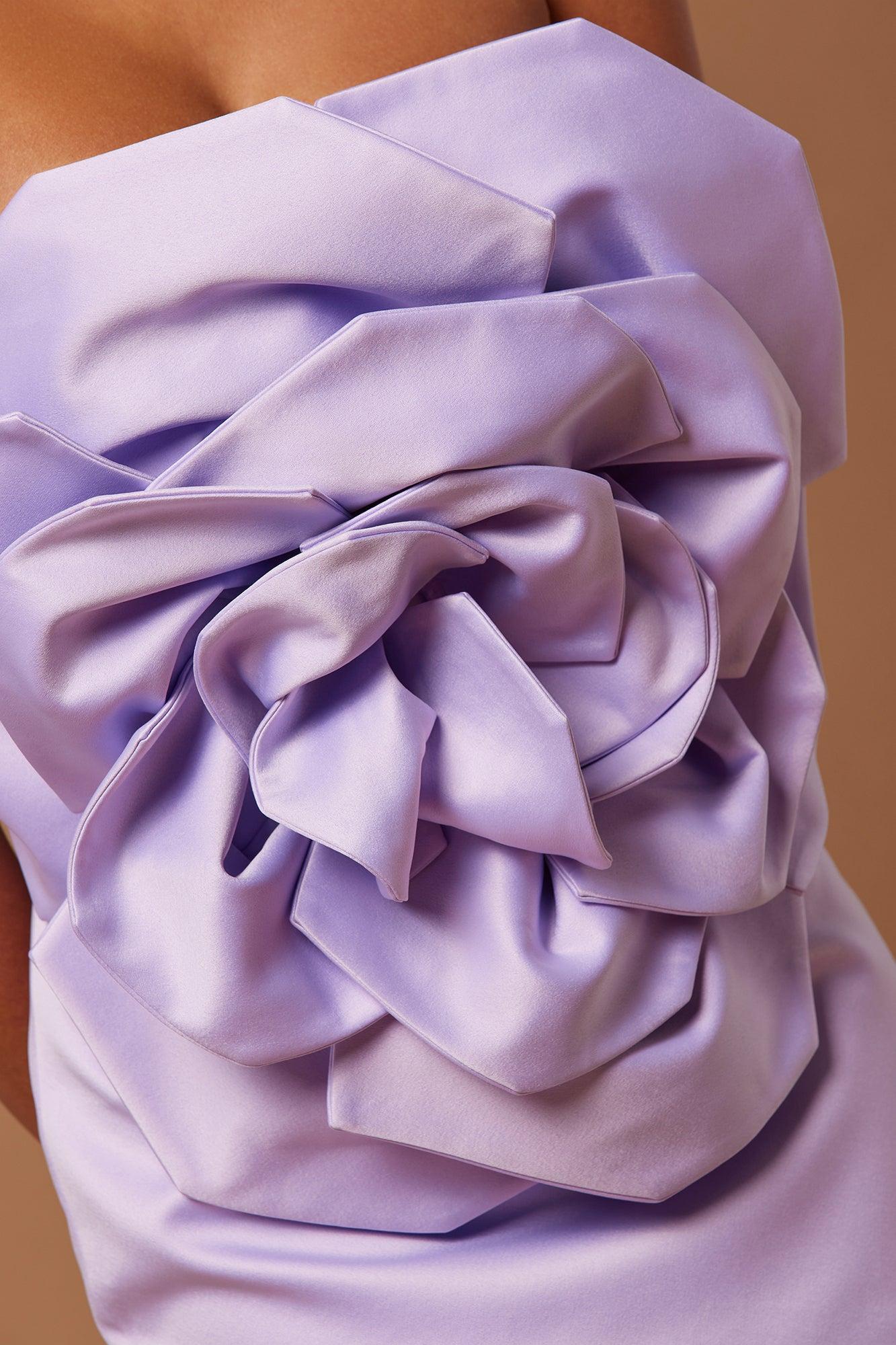 Deena Rose Satin Mini Dress - Lavender Product Image