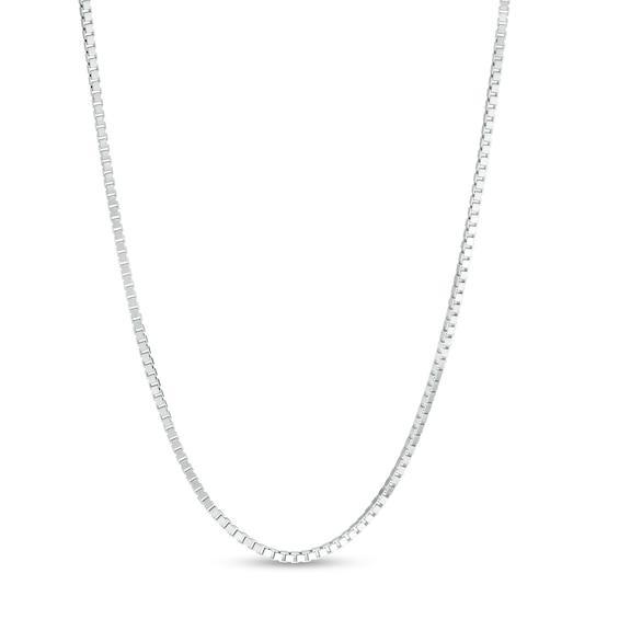 Made in Italy Men's 0.8mm Adjustable Box Chain Necklace in 14K White Gold - 22" Product Image