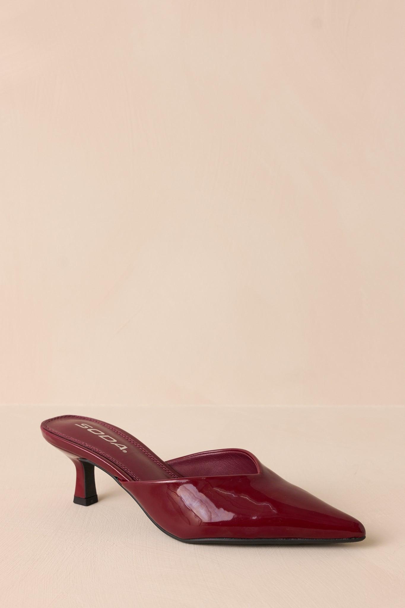 Wild Is the Wind Burgundy Mule Heels Product Image