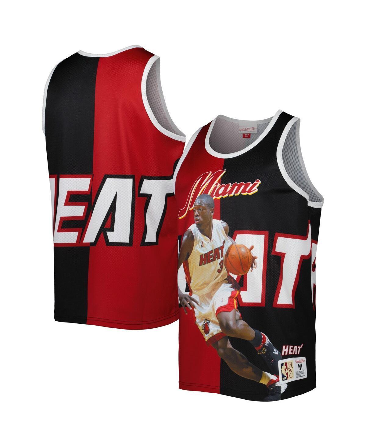 Mens Mitchell & Ness Dwyane Wade /Red Miami Heat Sublimated Player Tank Top Product Image