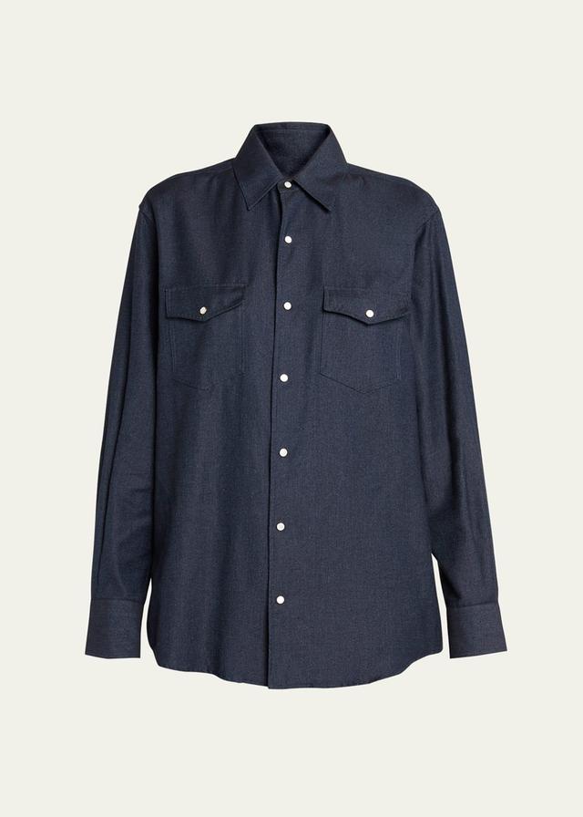 Thomas Snap Button Denim Blouse Product Image