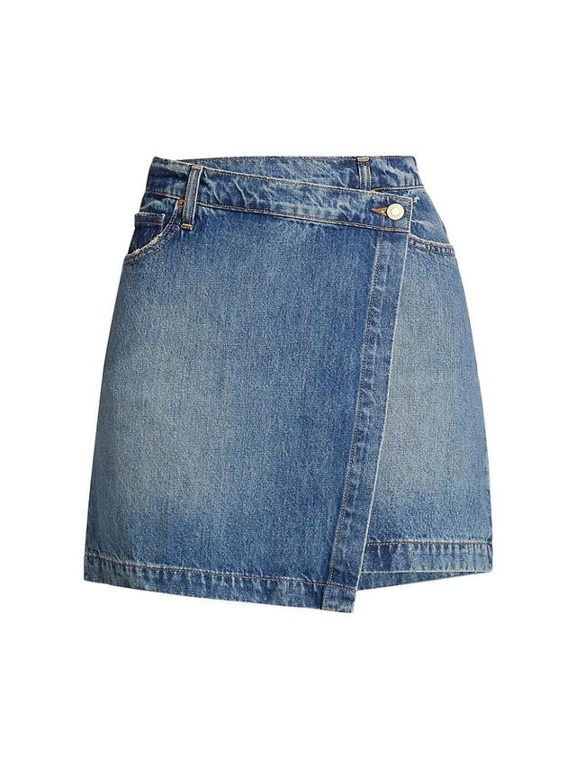 Womens Ana Denim Asymmetric Miniskirt Product Image