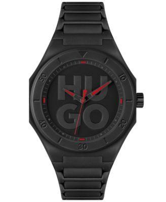 Hugo Boss Mens Grail Quartz Black Silicone Watch 42mm - Black Product Image