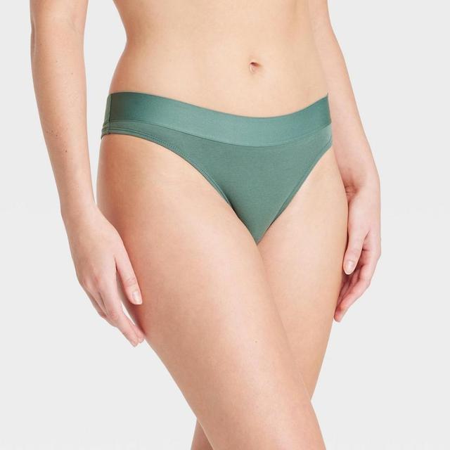 Womens Cotton Stretch Thong with Elastic Waist - Auden Teal XS Product Image