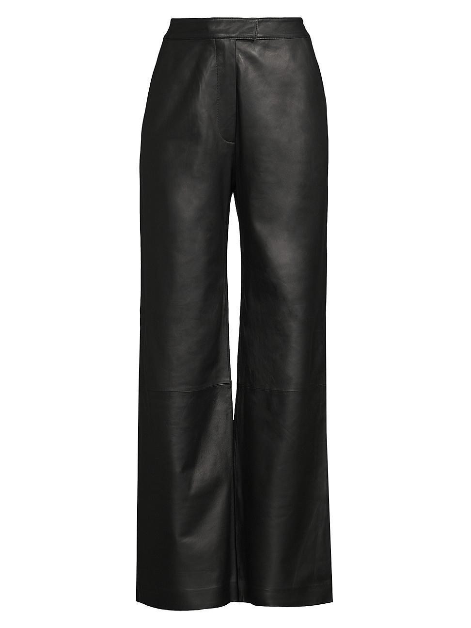 Womens Genesis Leather Straight-Leg Pants Product Image