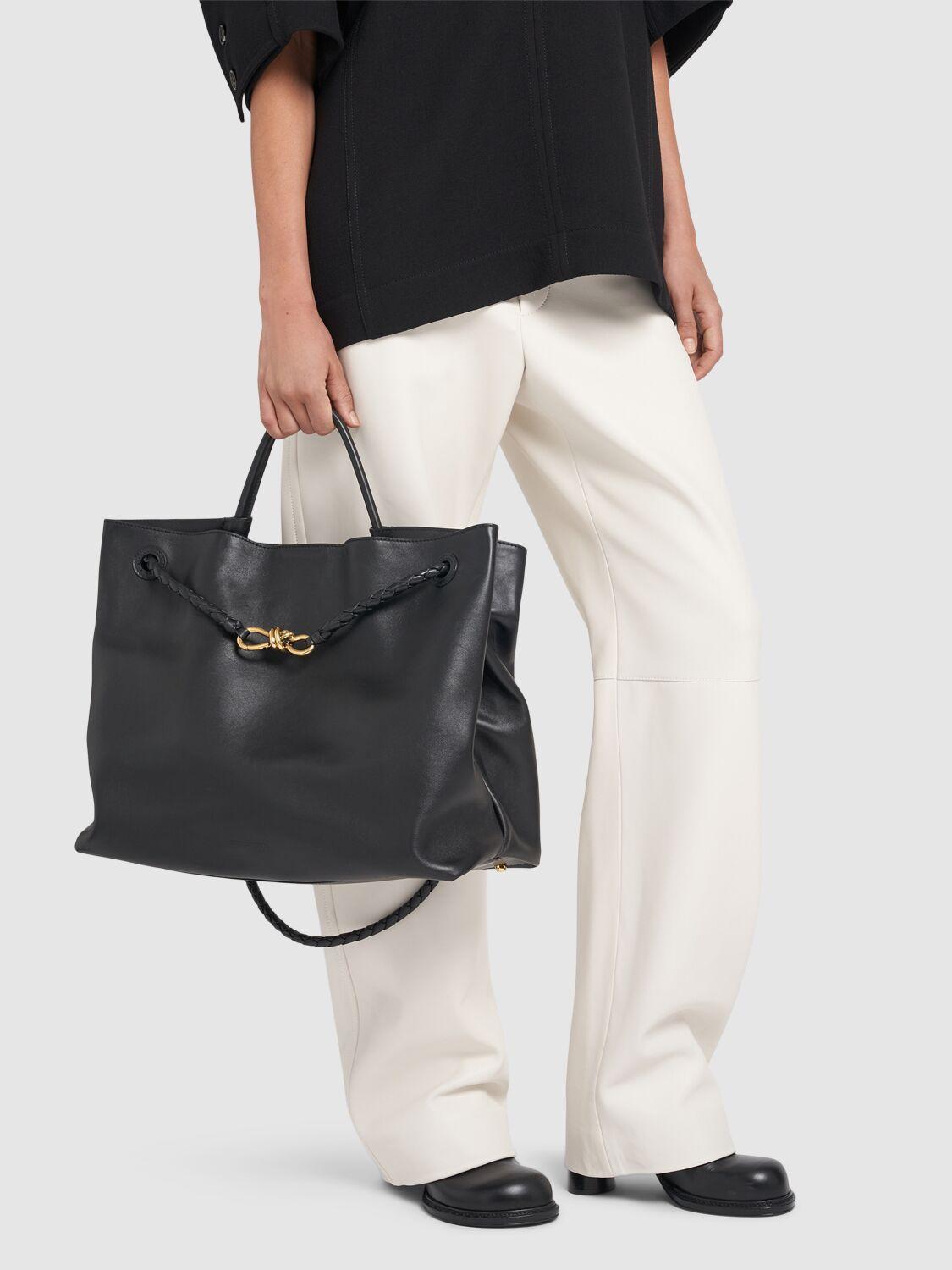 Large Andiamo Leather Tote In Black Product Image